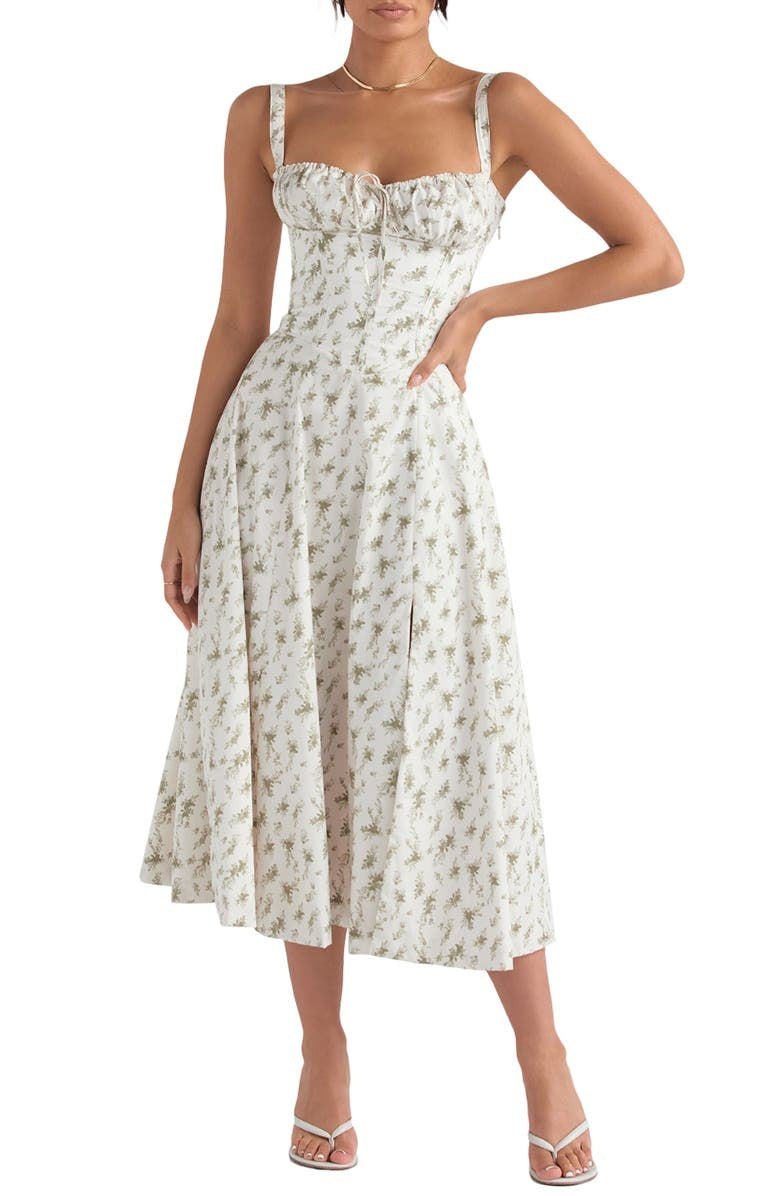 Floral Bustier Midriff Design Shaper Dress-Cozy Knit Sets
