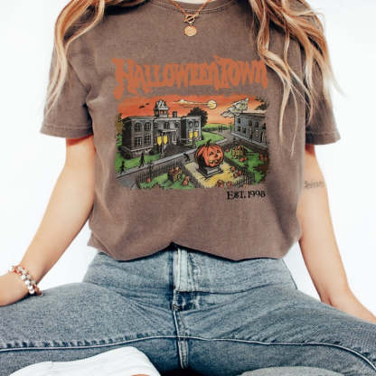 Halloweentown University Retro Halloween Graphic Tee-Cozy Knit Sets