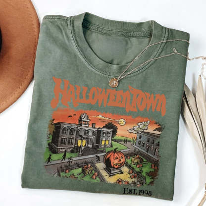 Halloweentown University Retro Halloween Graphic Tee-Cozy Knit Sets