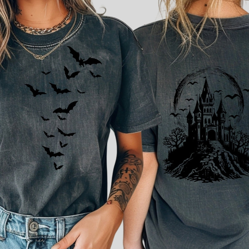Haunted House Comfort Colors Halloween shirt-Cozy Knit Sets