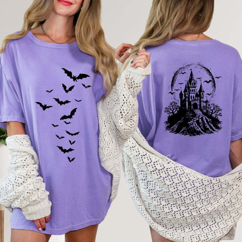 Haunted House Comfort Colors Halloween shirt-Cozy Knit Sets
