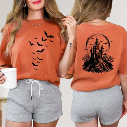 Haunted House Comfort Colors Halloween shirt-Cozy Knit Sets
