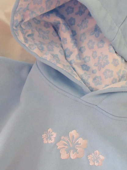 Hibiscus Print Hoodie-Cozy Knit Sets