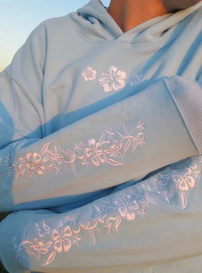 Hibiscus Print Hoodie-Cozy Knit Sets