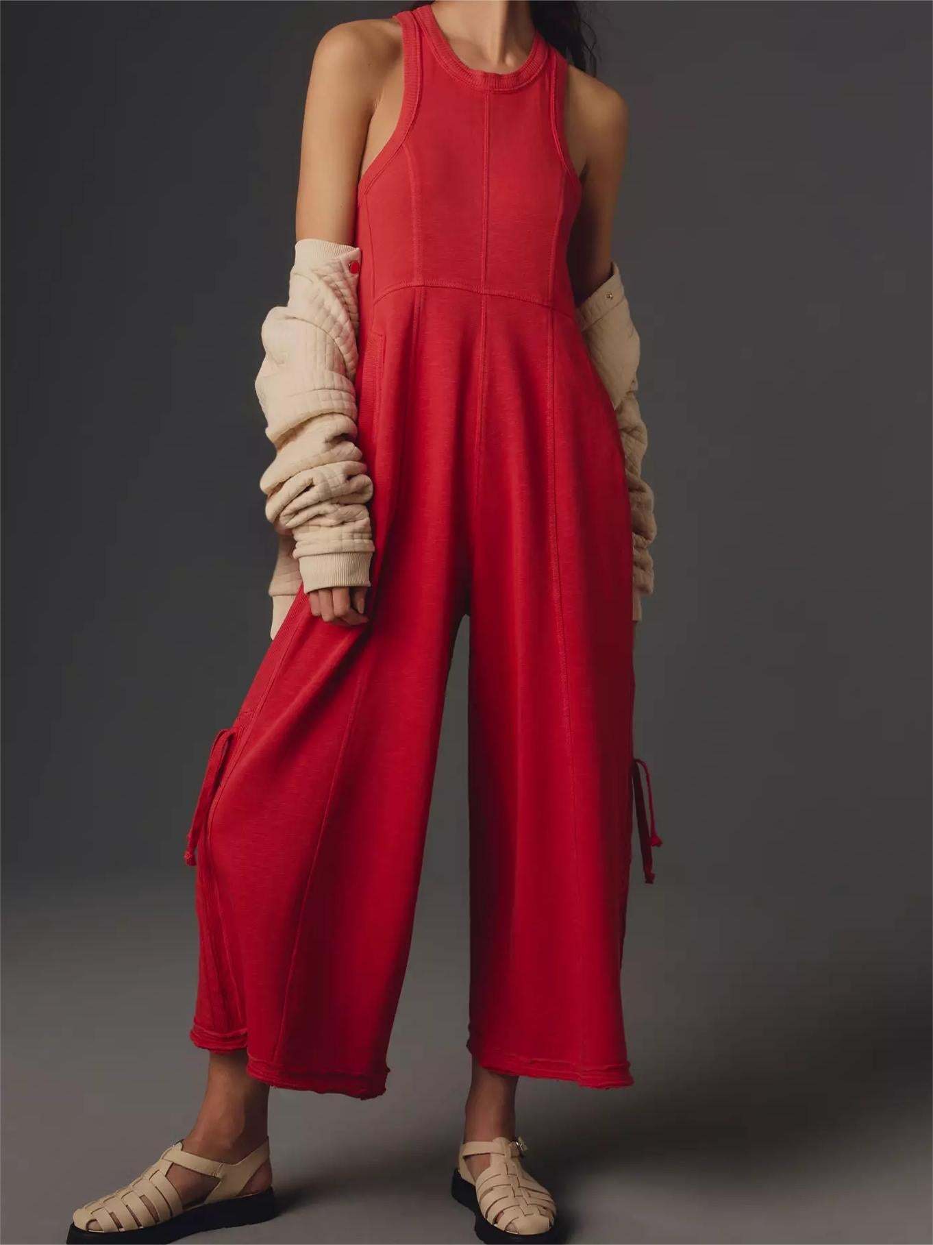 Horizon Adjustable Jumpsuit With Side Pockets-Cozy Knit Sets