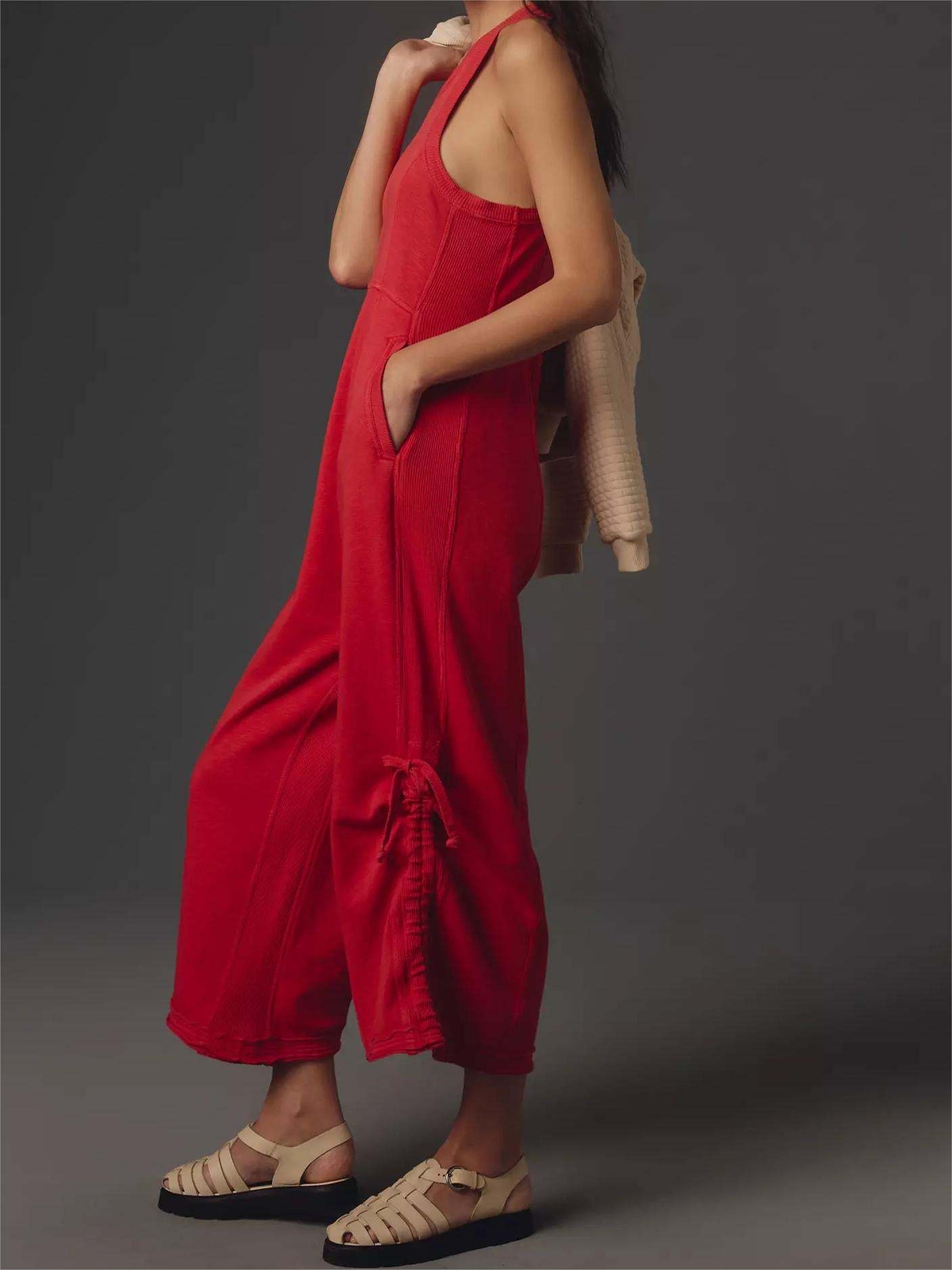 Horizon Adjustable Jumpsuit With Side Pockets-Cozy Knit Sets