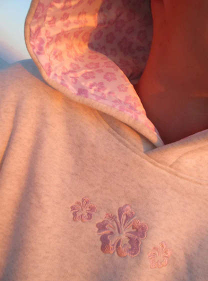 Hibiscus Print Hoodie-Cozy Knit Sets