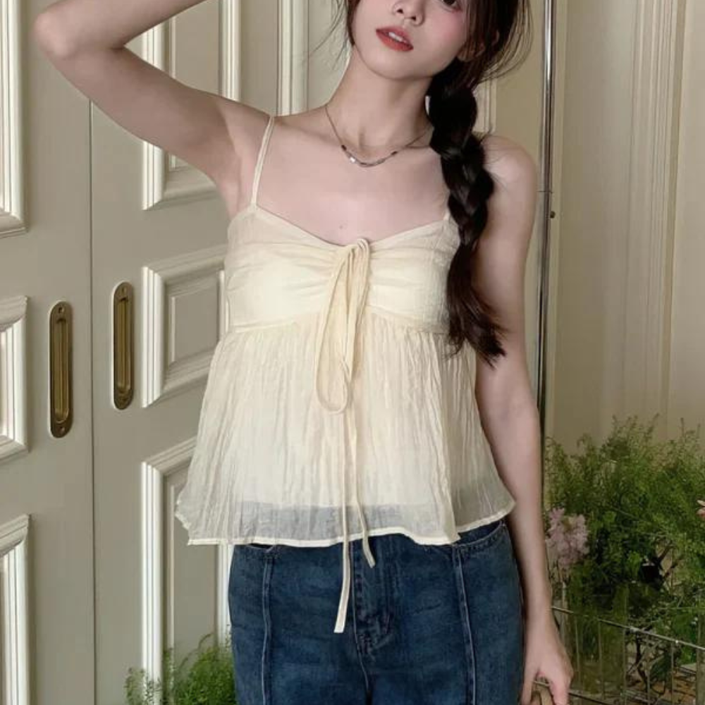 Lush Smocked  Sleeveless Short Top-Cozy Knit Sets