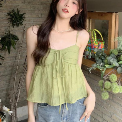 Lush Smocked  Sleeveless Short Top-Cozy Knit Sets