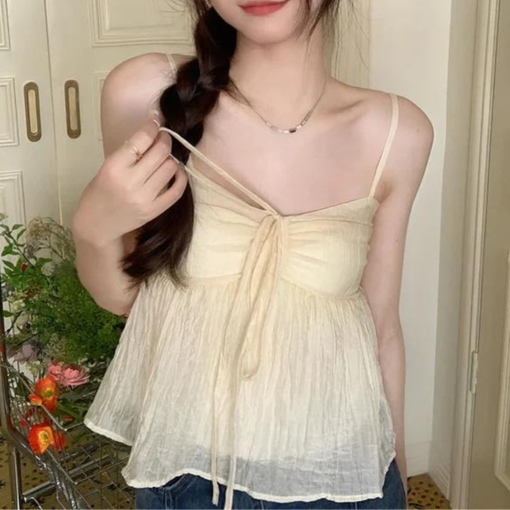 Lush Smocked  Sleeveless Short Top-Cozy Knit Sets