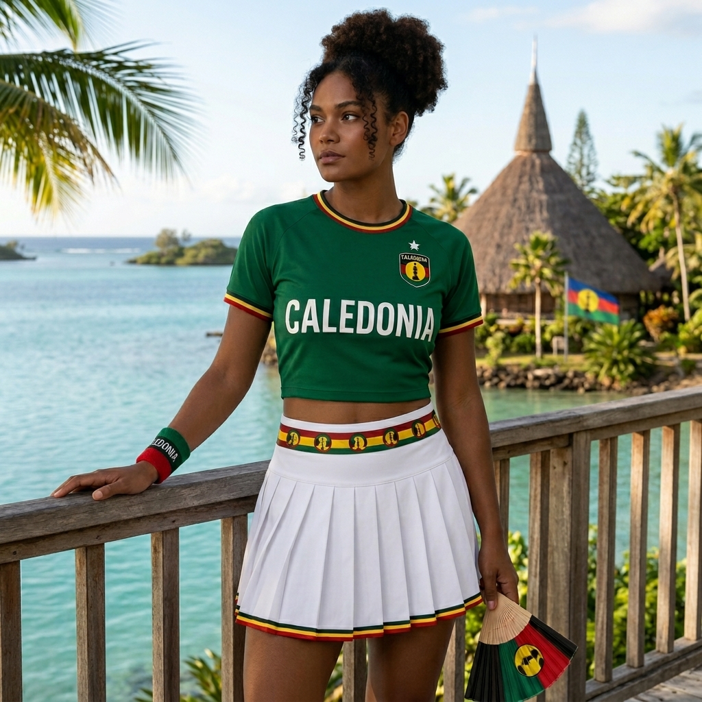 FIFA 2026 Caledonia Football Themed Two Piece Skirt Set For Women