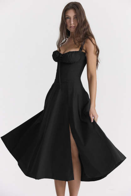 Floral Bustier Midriff Design Shaper Dress-Cozy Knit Sets