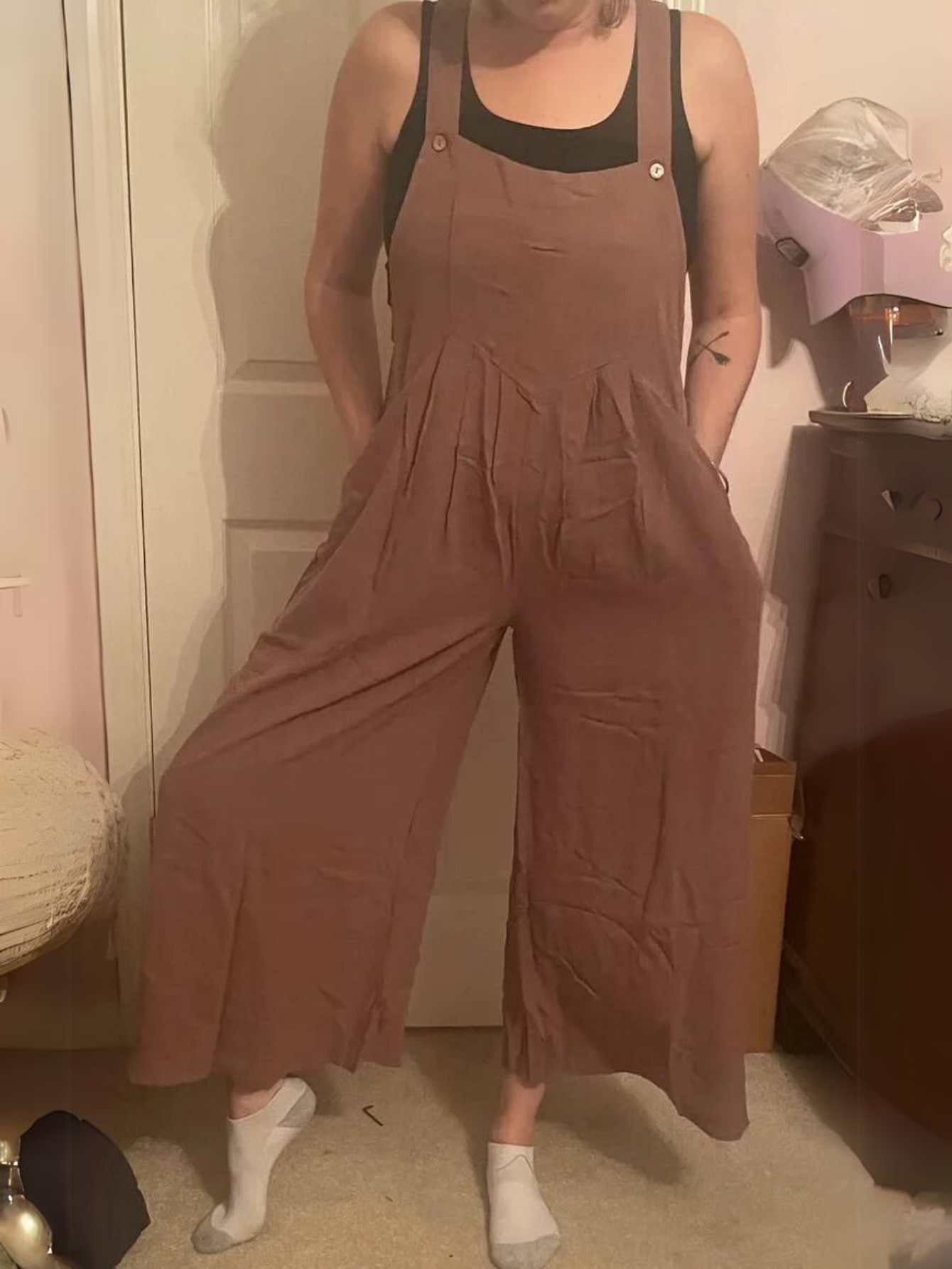 Plus Size Wide Leg Overalls Jumpsuit-Cozy Knit Sets