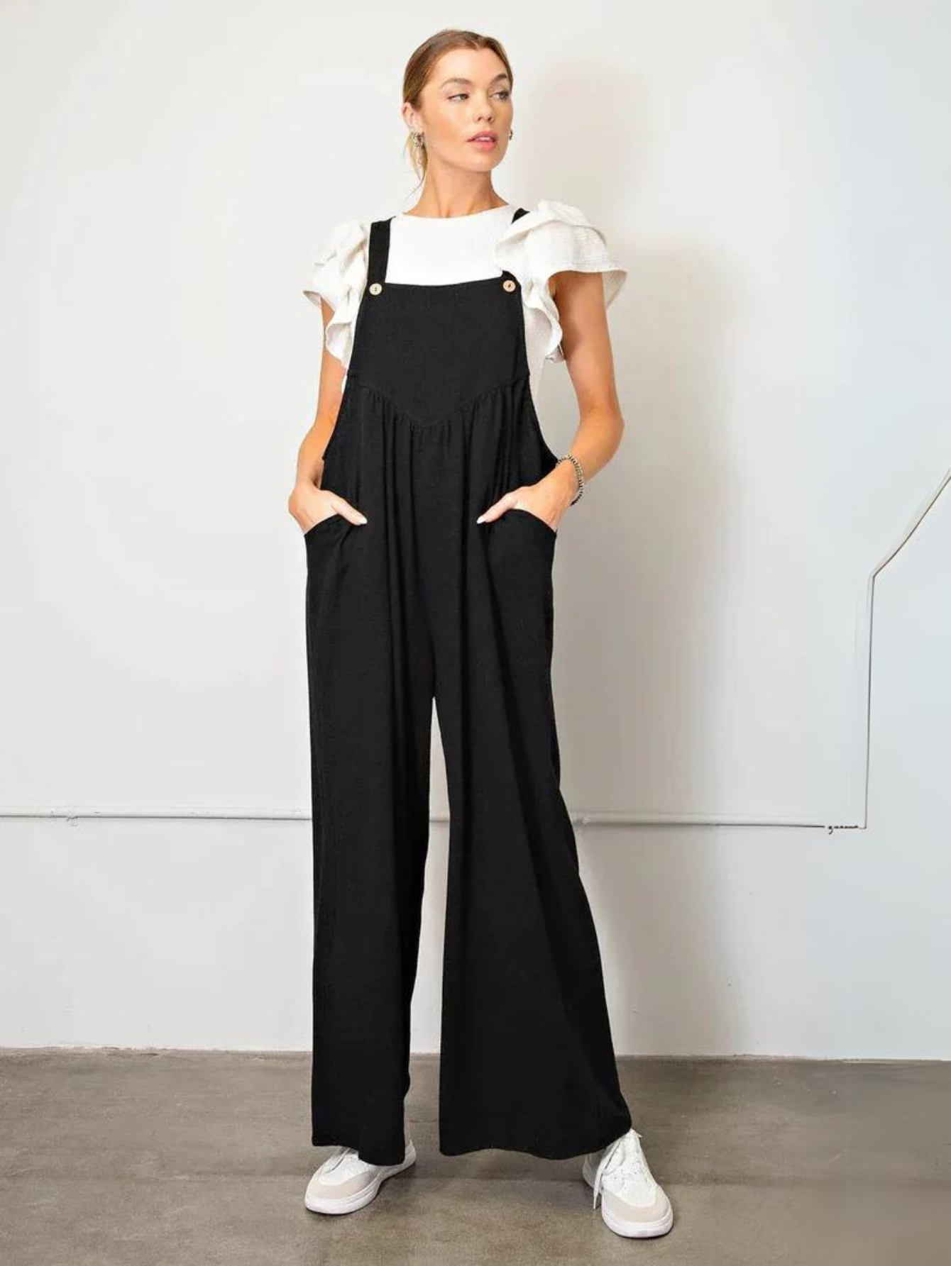 Plus Size Wide Leg Overalls Jumpsuit-Cozy Knit Sets
