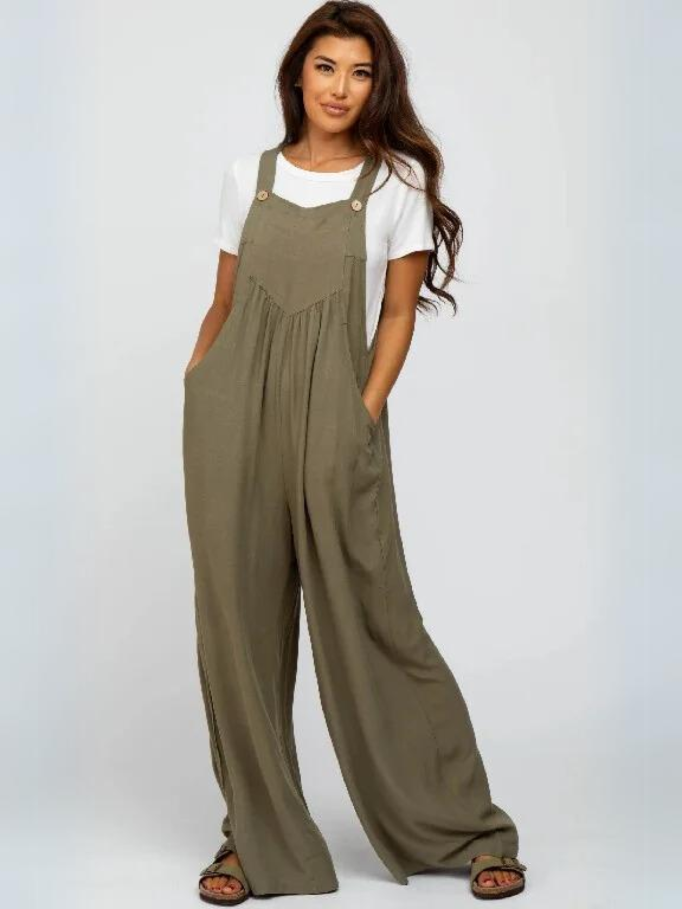 Plus Size Wide Leg Overalls Jumpsuit-Cozy Knit Sets