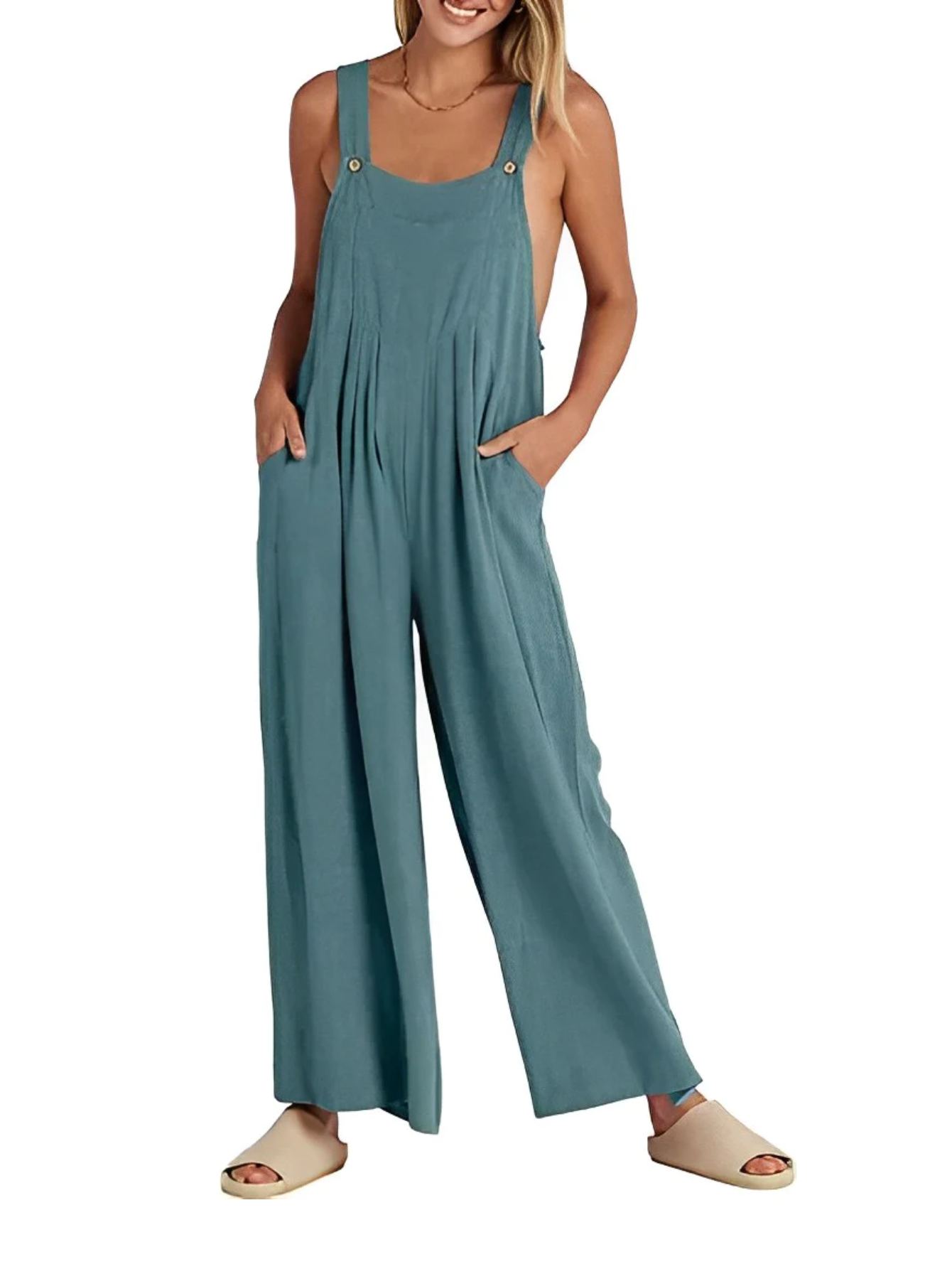 Plus Size Wide Leg Overalls Jumpsuit-Cozy Knit Sets