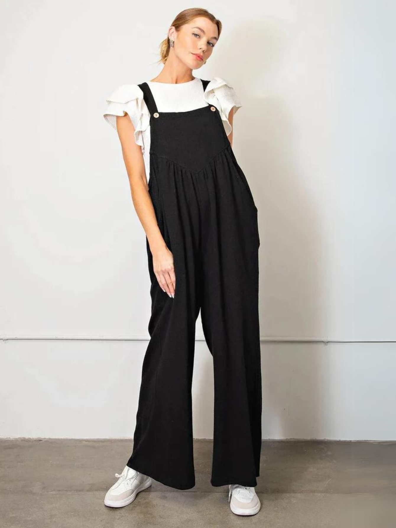 Plus Size Wide Leg Overalls Jumpsuit-Cozy Knit Sets