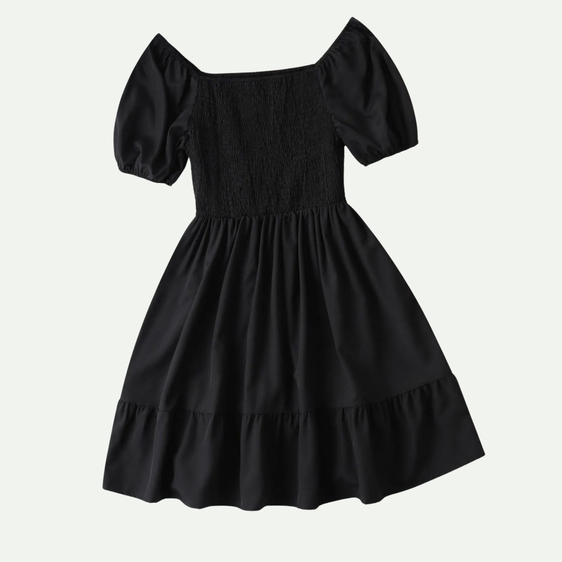 Plus Size Ditsy Floral Shirred A Line Ruffle Hem Dress For Women