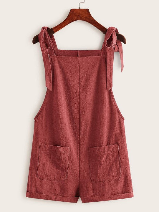 Pocket Patched Romper-Cozy Knit Sets