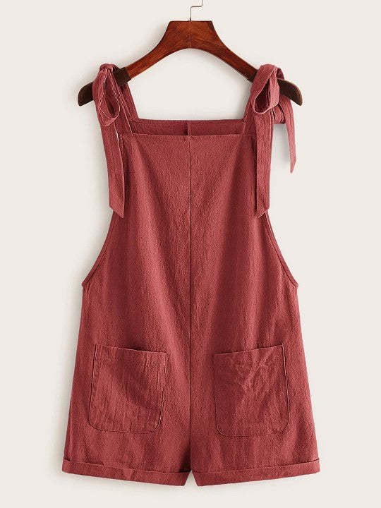 Pocket Patched Romper-Cozy Knit Sets