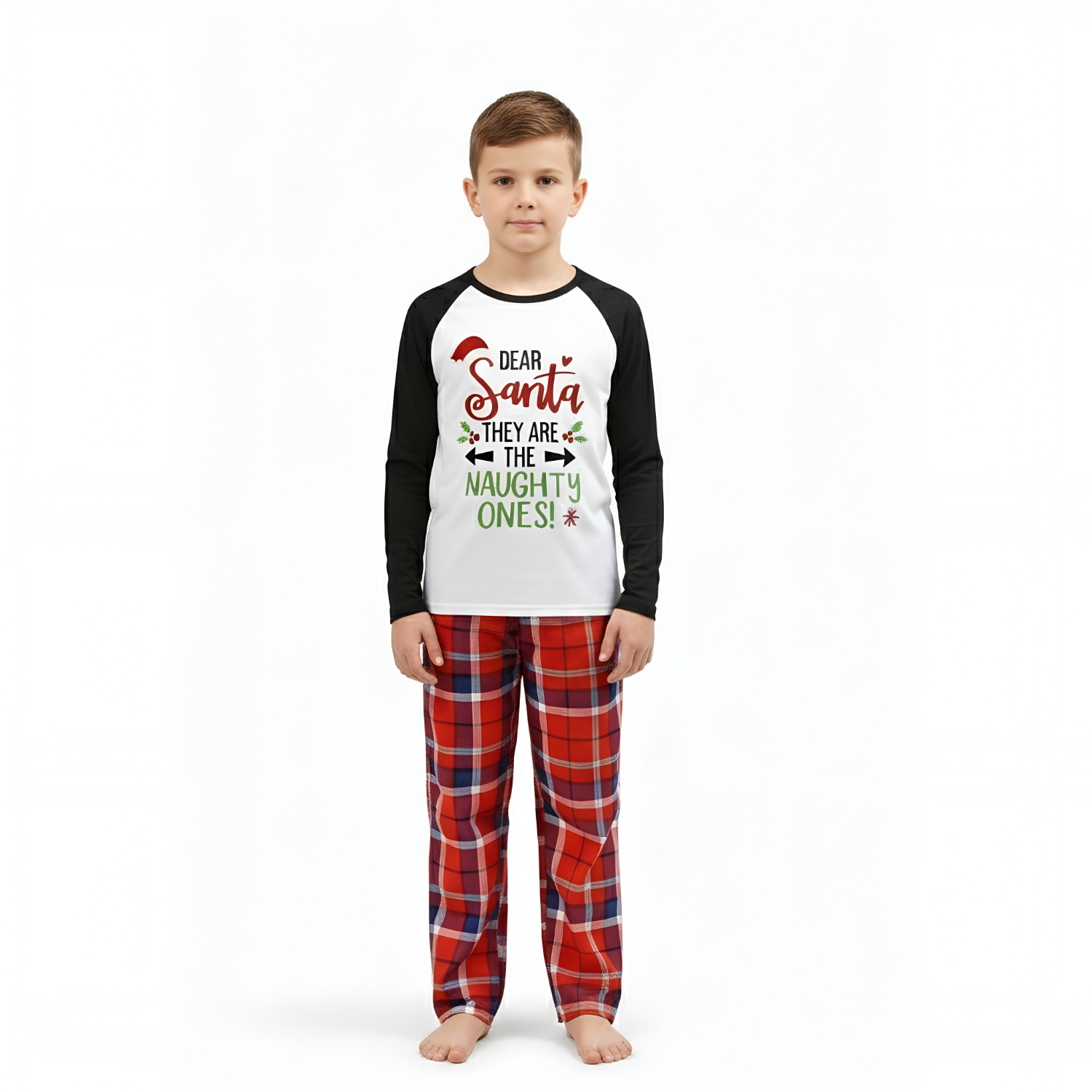 Printed Family Matching Plaid Pajama Set