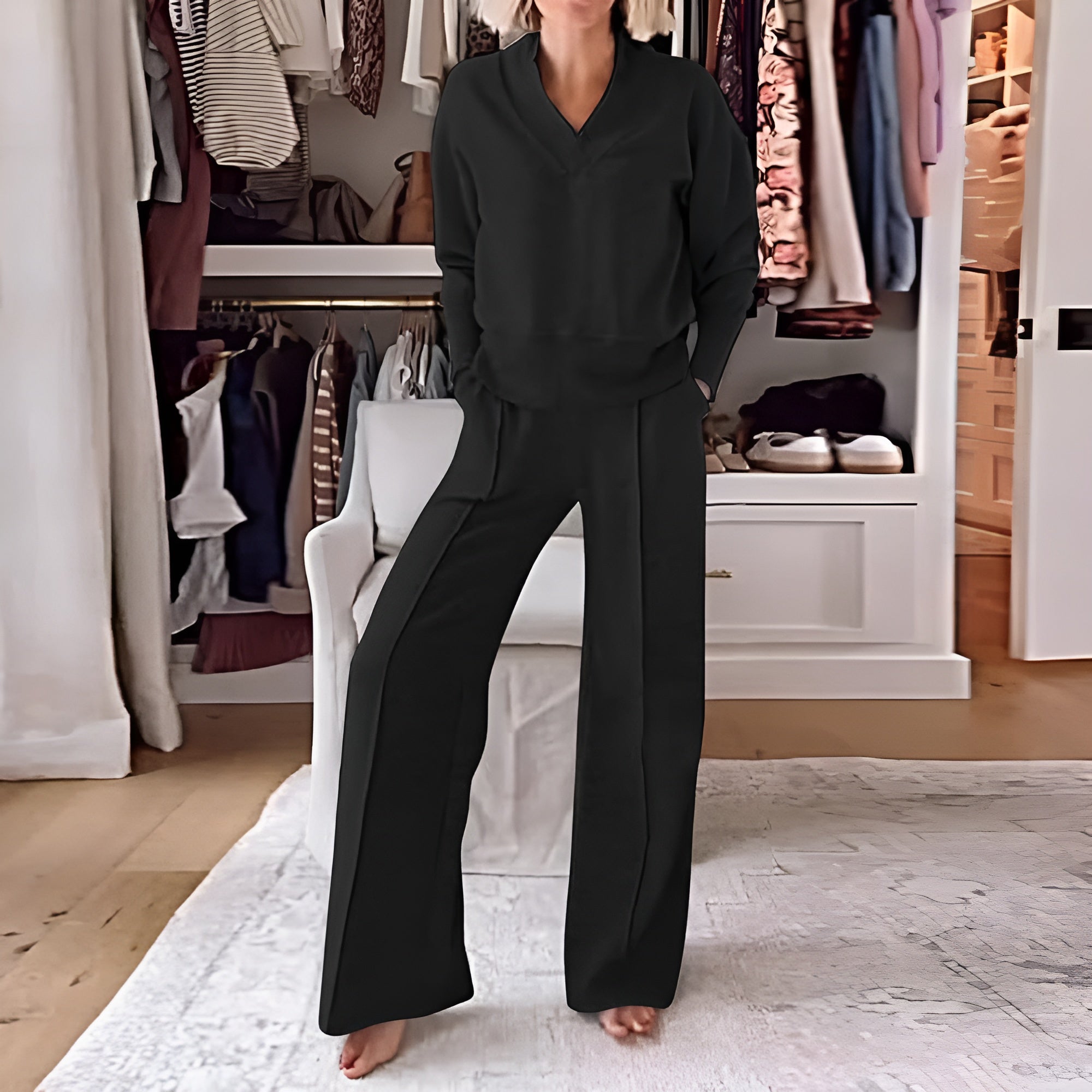 Pullover Casual Two Piece Set With PantsPullover Casual Two Piece Set With Pants - Image 2