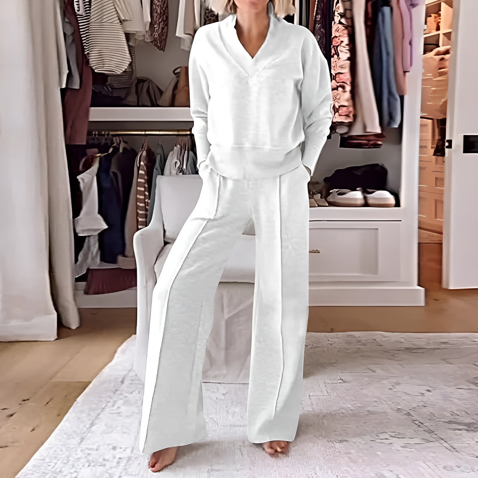 Pullover Casual Two Piece Set With PantsPullover Casual Two Piece Set With Pants - Image 5