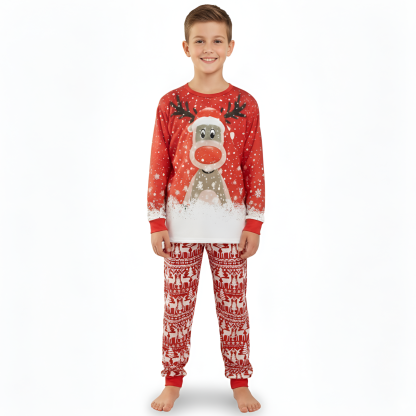 Reindeer Red Snowflake Family Matching Pajama Sets