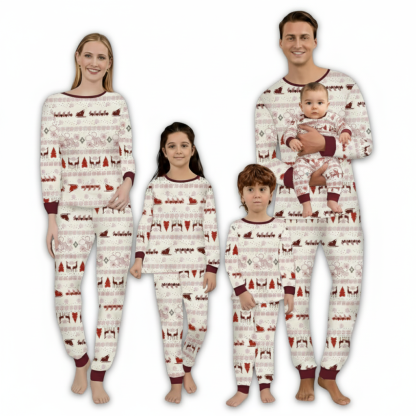 Reindeer Snowflake Christmas Pattern Family Matching Pajama Set