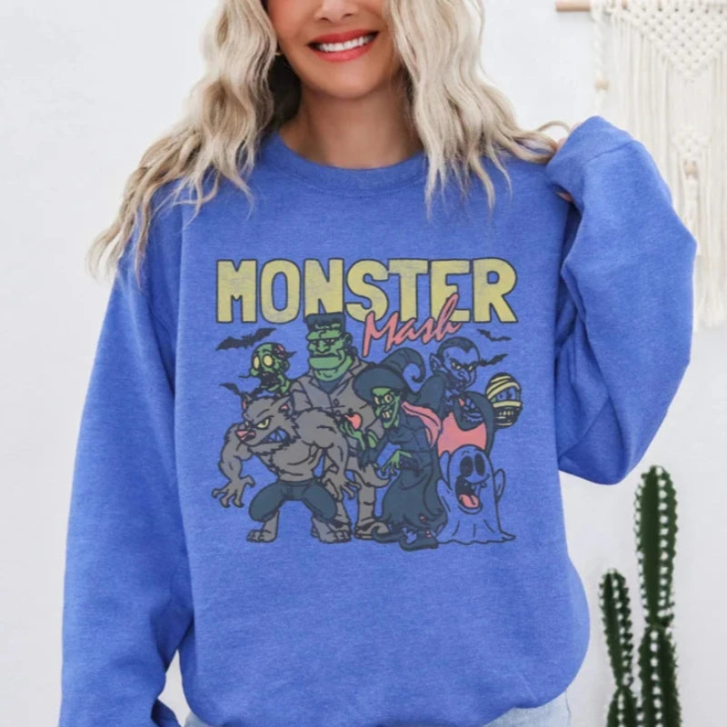Retro Halloween Themed Comfy Sweatshirts-Cozy Knit Sets