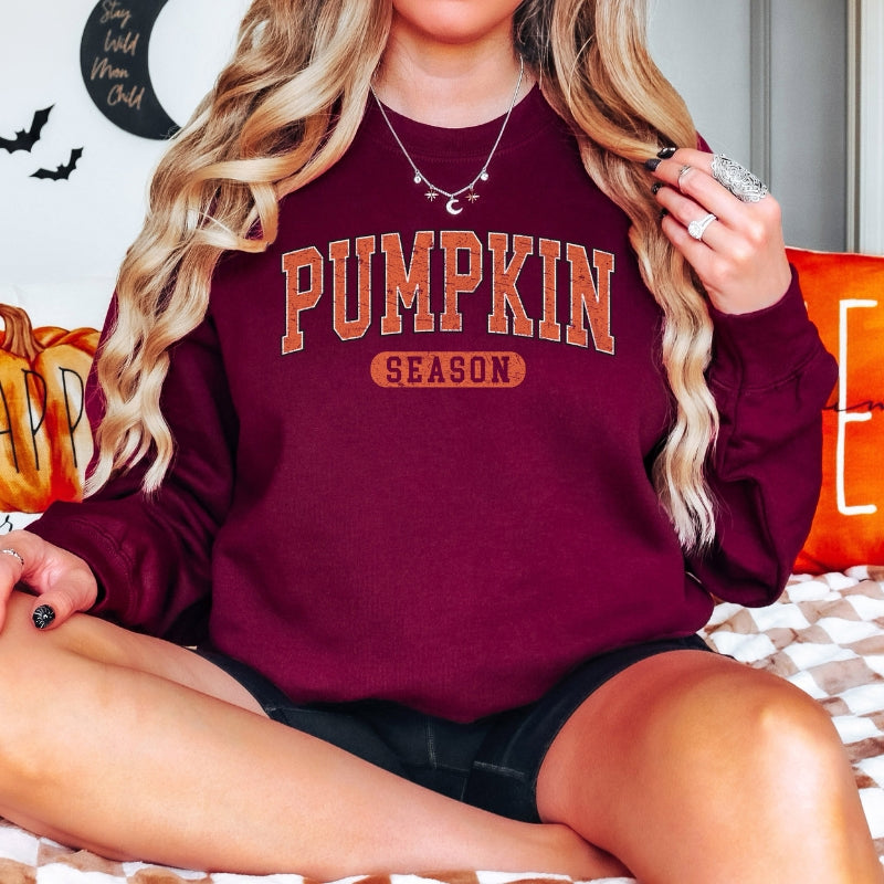 Retro Pumpkin Season Sweatshirt-Cozy Knit Sets