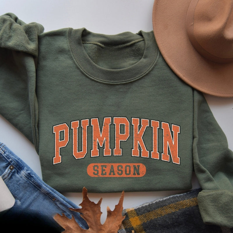 Retro Pumpkin Season Sweatshirt-Cozy Knit Sets