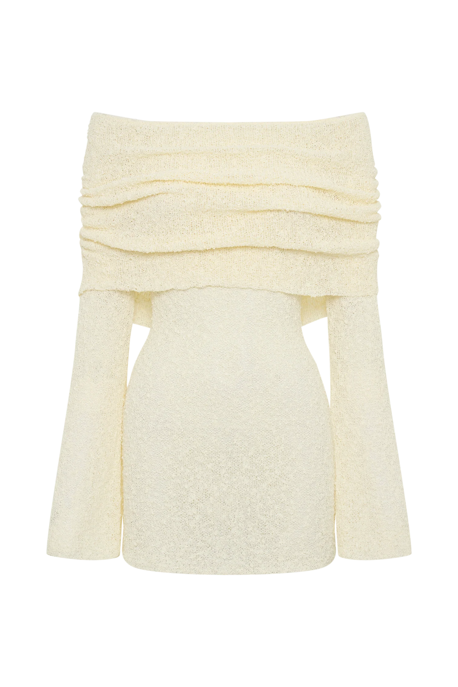 Sheer Ruched Mini Dress-Cozy Knit Sets