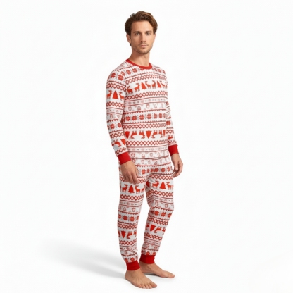 Snowflakes And Stars Design Matching Family Christmas Pajamas