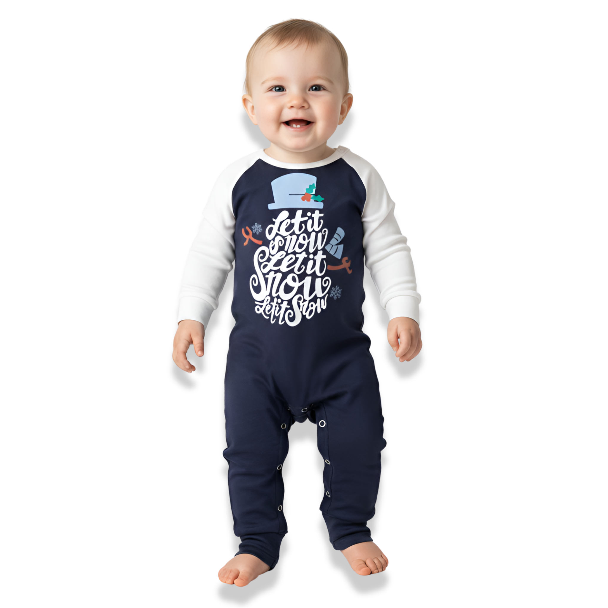 Snowman Blue Christmas Family Matching Pajama Sets
