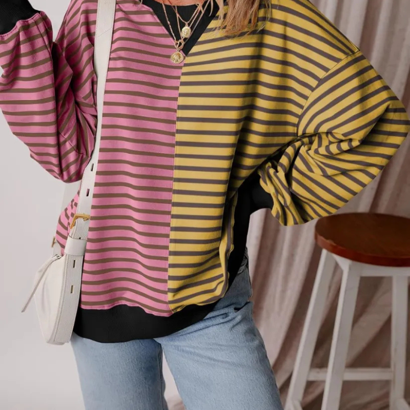 Striped Pattern Sweater For Everyday