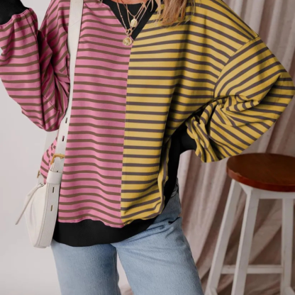 Striped Pattern Sweater For Everyday