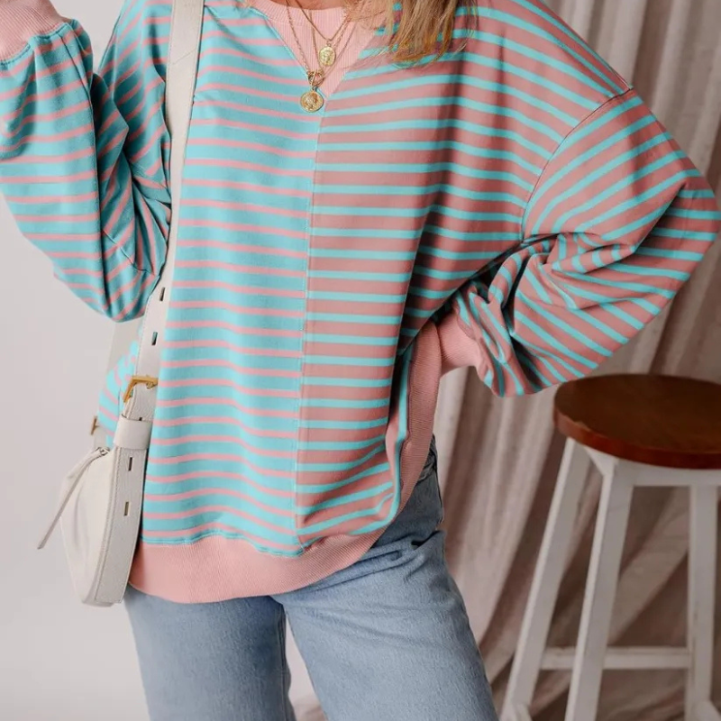 Striped Pattern Sweater For Everyday