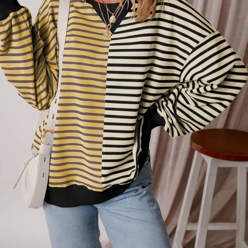 Striped Pattern Sweater For Everyday