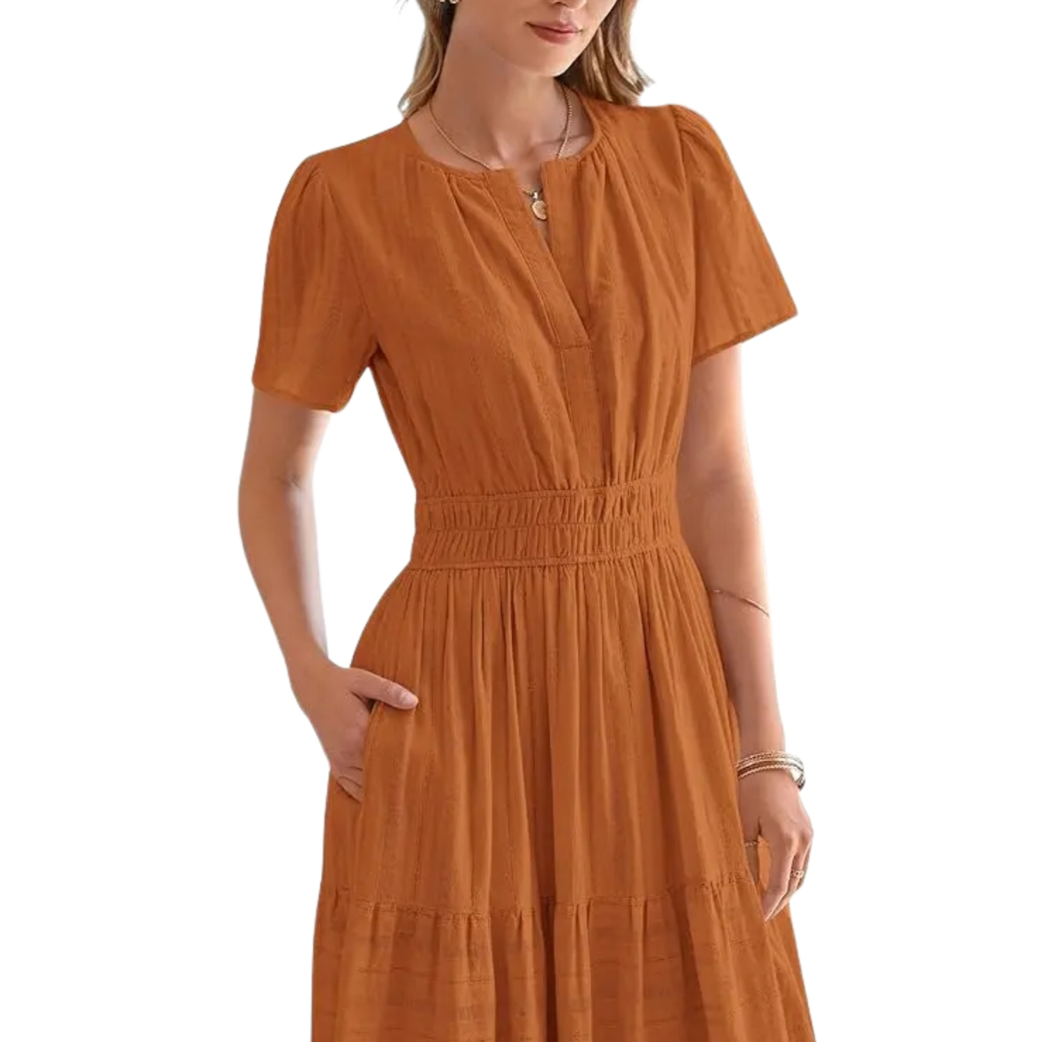 Summer Boho Ruffle A Line Maxi Dress With Pockets For Women
