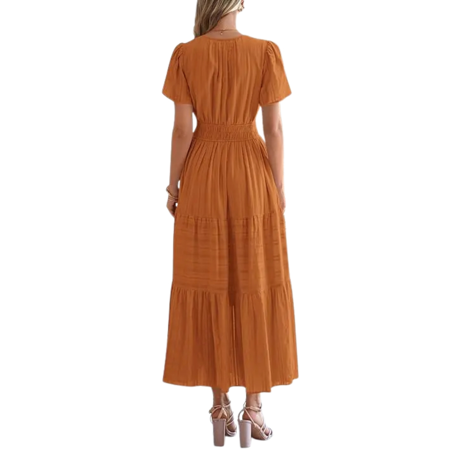 Summer Boho Ruffle A Line Maxi Dress With Pockets For Women
