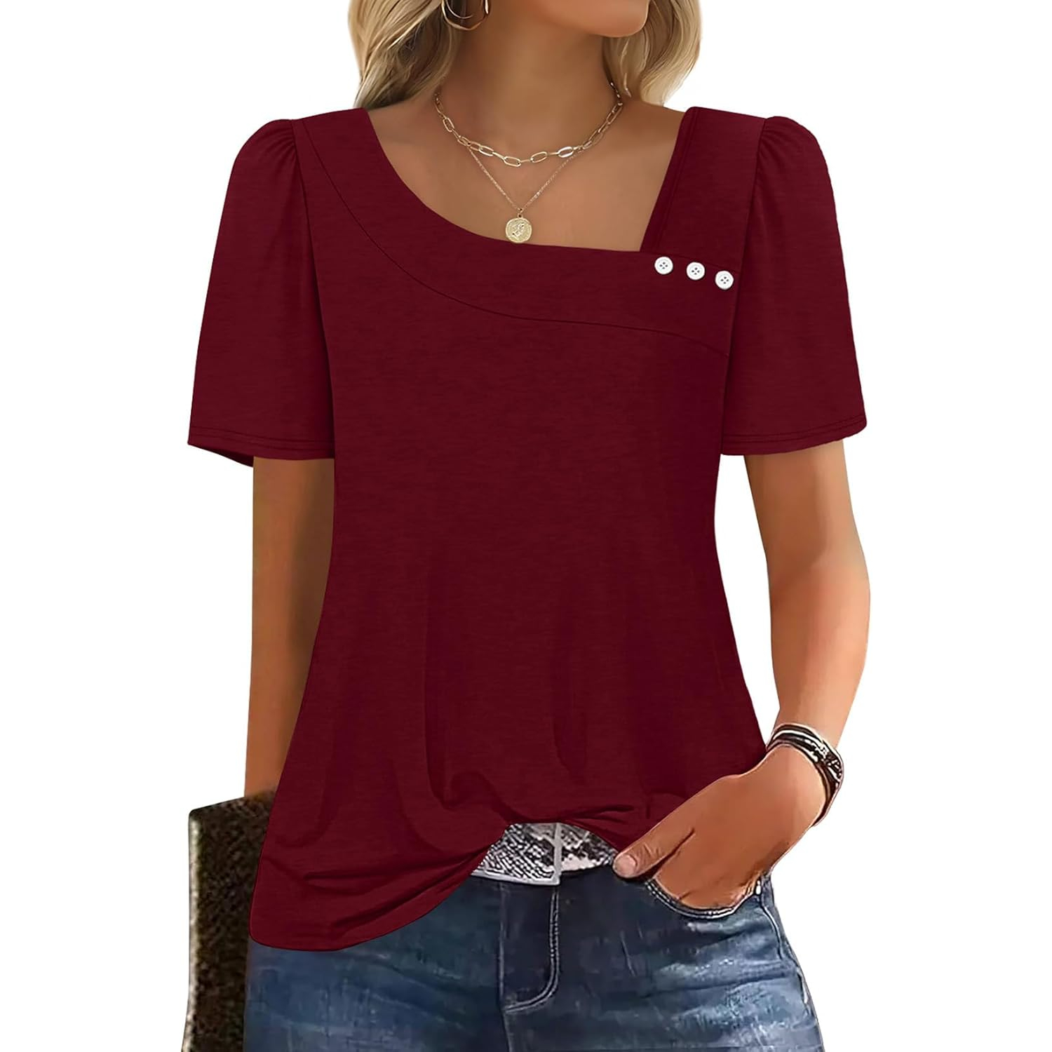 Summer Spring Short Sleeve Shirts For Women