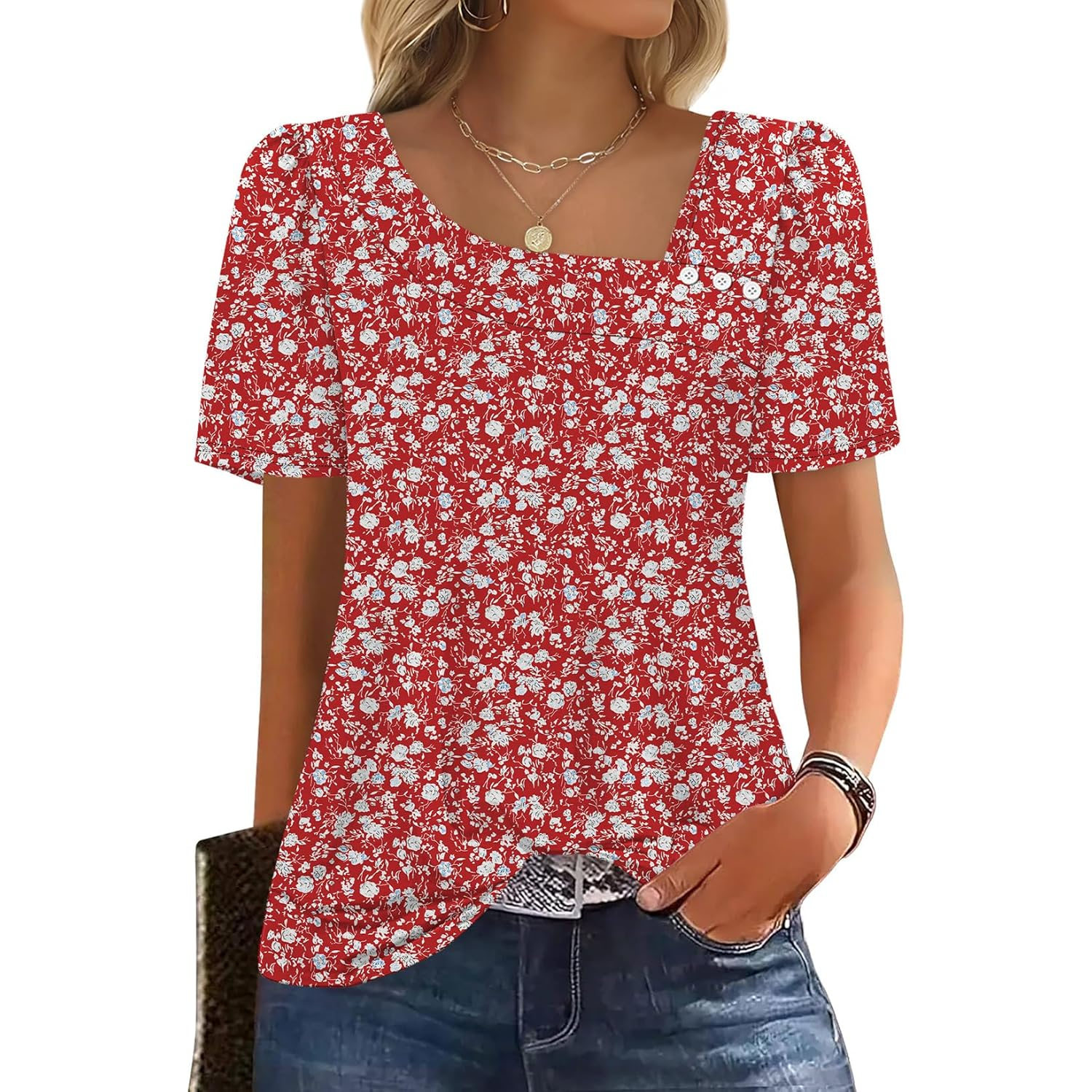 Summer Spring Short Sleeve Shirts For Women