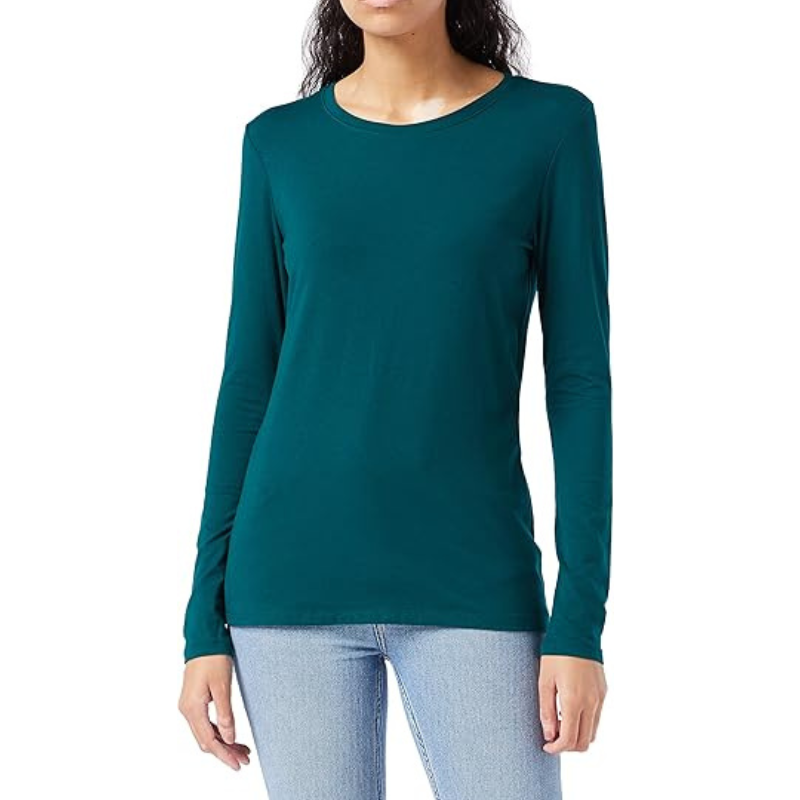 Women Long Sleeve Crewneck T Shirt Regular Fit Casual Top