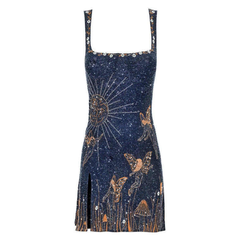 The Starnight Square Design Sleeveless Dress-Cozy Knit Sets