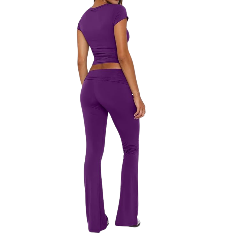 Lounge Sets for Women 2 Piece Foldover Yoga