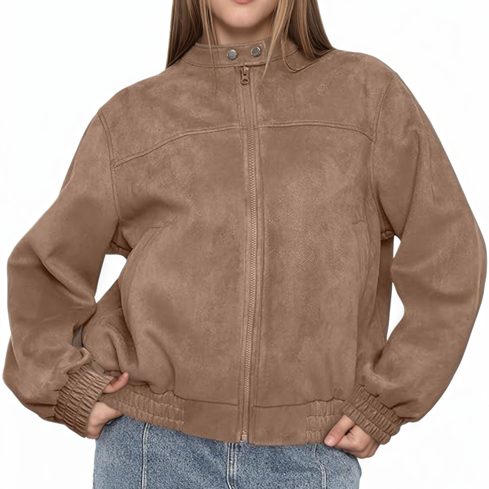 Oversized Motorcycle Bomber Women Faux Fall Fashion Leather Coat