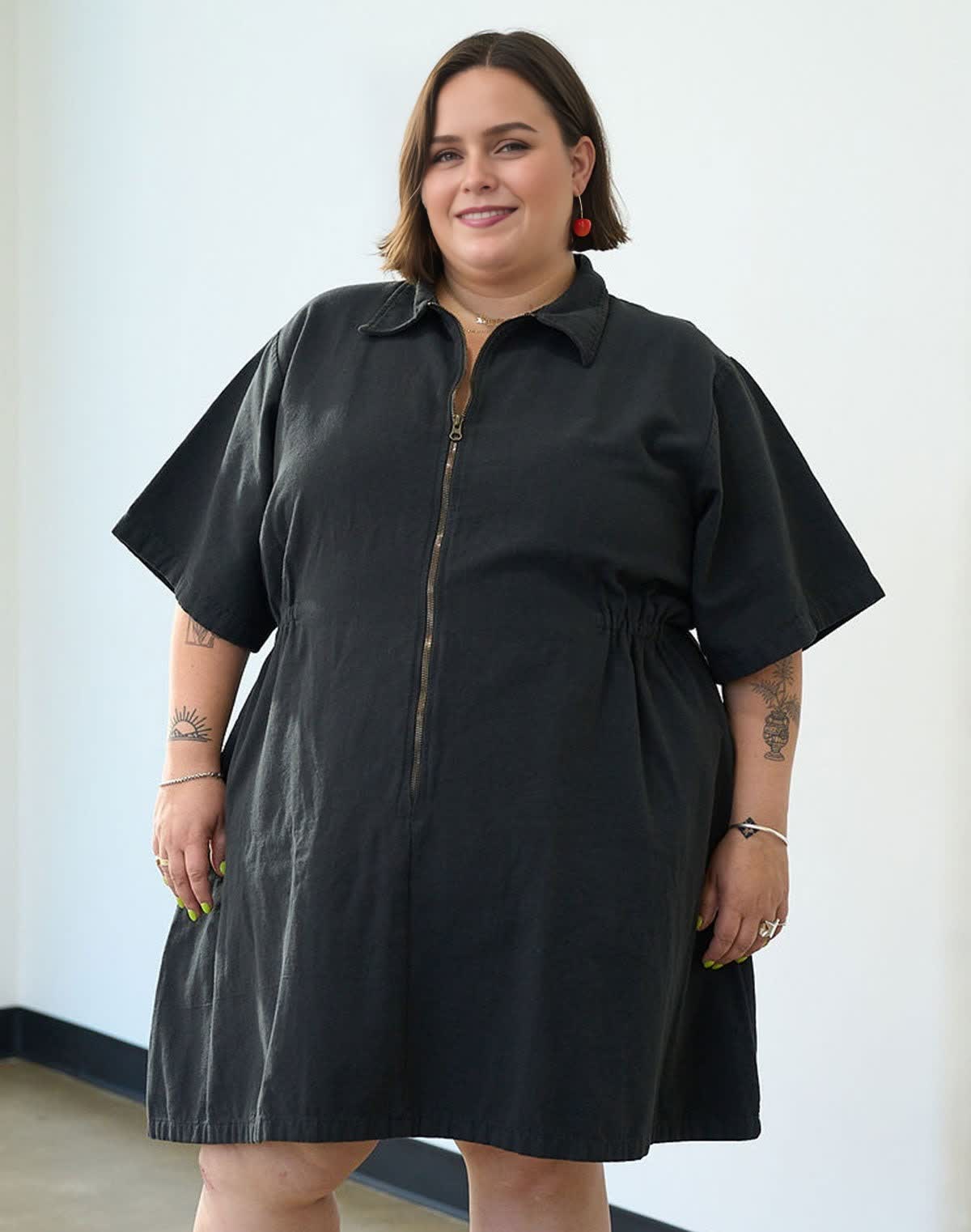 Utility Cinched Zip Dress-Cozy Knit Sets