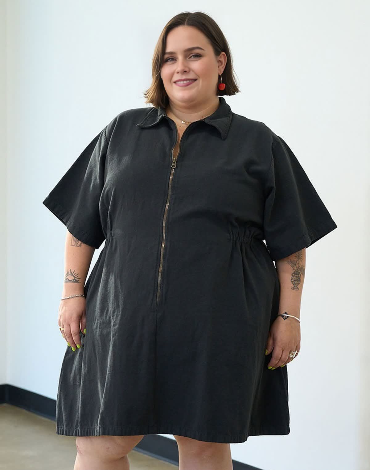 Utility Cinched Zip Dress-Cozy Knit Sets