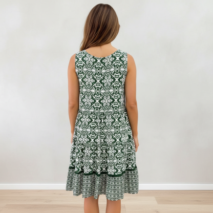 Ellora Button Front Printed Midi Dress
